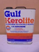 Vintage Gulf Kerolite 2 US Gallons Metal Can