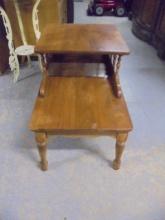 Vintage Baumritter Solid Maple Step End Table