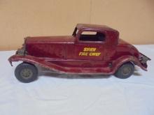 Vintage 1930s Girard Fire Chief Siren Pressed Steel Car
