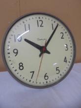 Vintage Simplex Metal Frame Glass Front Electric Wall Clock
