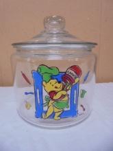 Winnie The Pooh Glass Cookie Jar