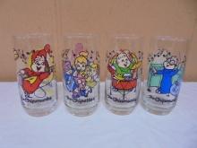 Set of 4 Vintage Alvin & The Chipmunks Glasses