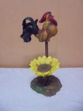 Chicken Décor Piece w/ Sunflower
