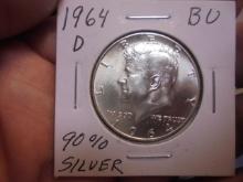 1964 D Mint Silver Kennedy Half Dollar