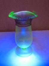 Vintage MCM Art Deco Uranium Glass Vase