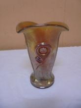 Vintage Northwood Tornado Pattern Carnival Glass Vase