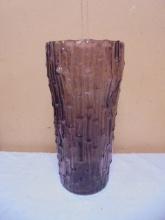 Vintage MCM Ucagco Purple Drip Pattern Handblown Glass Vase
