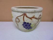Pottery Planter W/ Grapes