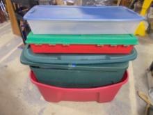 Group of 7 Assorted Storage Totes w/ Lids