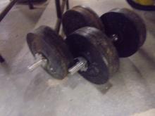 Set of Dumbbells Each w/ (6) 10lb Iron Plates