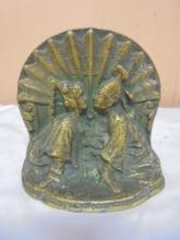 Vintage Cast Bronze Kissing Asians Door Stop