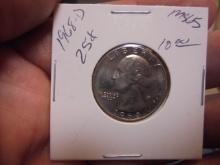 1968 D Mint Washington Quarter