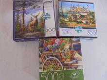 (1) 500pc & (2) 300pc Jigsaw Puzzles