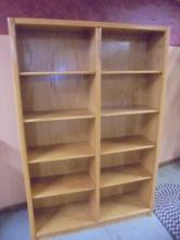 Beautiful Oak Double Bookcase