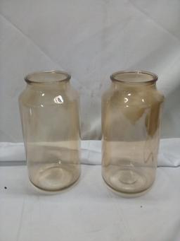 2 Large Glass Vases