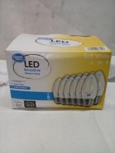 LED Decorative Med Base Soft White Dimmable Clear Glass B10 12 Bulbs