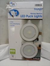 Wireless LED Puck Lights 2 pack Peel & Stick Mounting Frosted