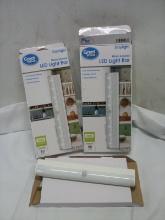 Qty 2 LED Light Bar Motion Activated Peel & Stick mounting Auto Shut off