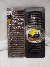 Qty 2 Floor Register Brown metal /Black plastic  4” x 12”