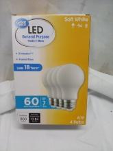 LED General Purpose Med Base 60w equivalent 4 Soft White bulbs