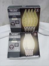 Qty 2 Thin Filament soft White B10 Lamp 4 ct Bulbs