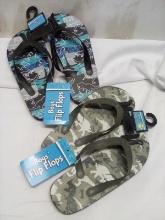 2 Pairs of Boys Size 11/12 Decorative Flip-Flops
