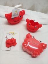 4Pc Decorative Animal Shape Bathroom Accessory Set- Crab