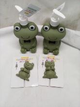 Qty 2 Frog Soap Dispensers/ Qty 2 Frog Toothbrush Holders
