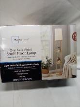 Mainstays Oval Faux Wood Shelf floor lamp
