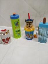 Novelty water bottles and coffee mug