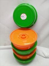 Lot of 5 Assorted Color Food and Microwave Safe Tubs/ Tortilla Warmers