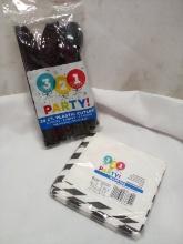 2Pc Lot of Disposable Dining- 1 Pack of 16 Napkins, 1 Pack of Cutlery