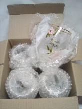 Full Case of 4 Decorative Gold Rimmed “Choose Happy” Stemless Wine Glasses