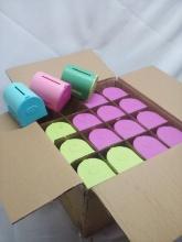 Full Case of 32 Assorted Color Mini Mailbox/Piggy Banks