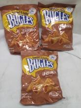 Lot of 3 Bugles Caramel Corn Snacks 3.5oz Snack Bags