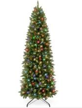 6’ Prelit Spruce Pencil Christmas Tree w/ 2-In-1 LED Lights- MSRP $199.99