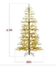Pre-Lit Sparse Christmas Tree w/ 2-in-1 LED Lights, Cordless Connection 6.5 Foot