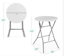 Bar Height Folding Table Indoor Outdoor Accessory w/ Thick Table Top - 32in