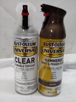 Qty 2 Rustoleum Clear Durable Topcoat Hammered Finish/ Brown hammered Finish