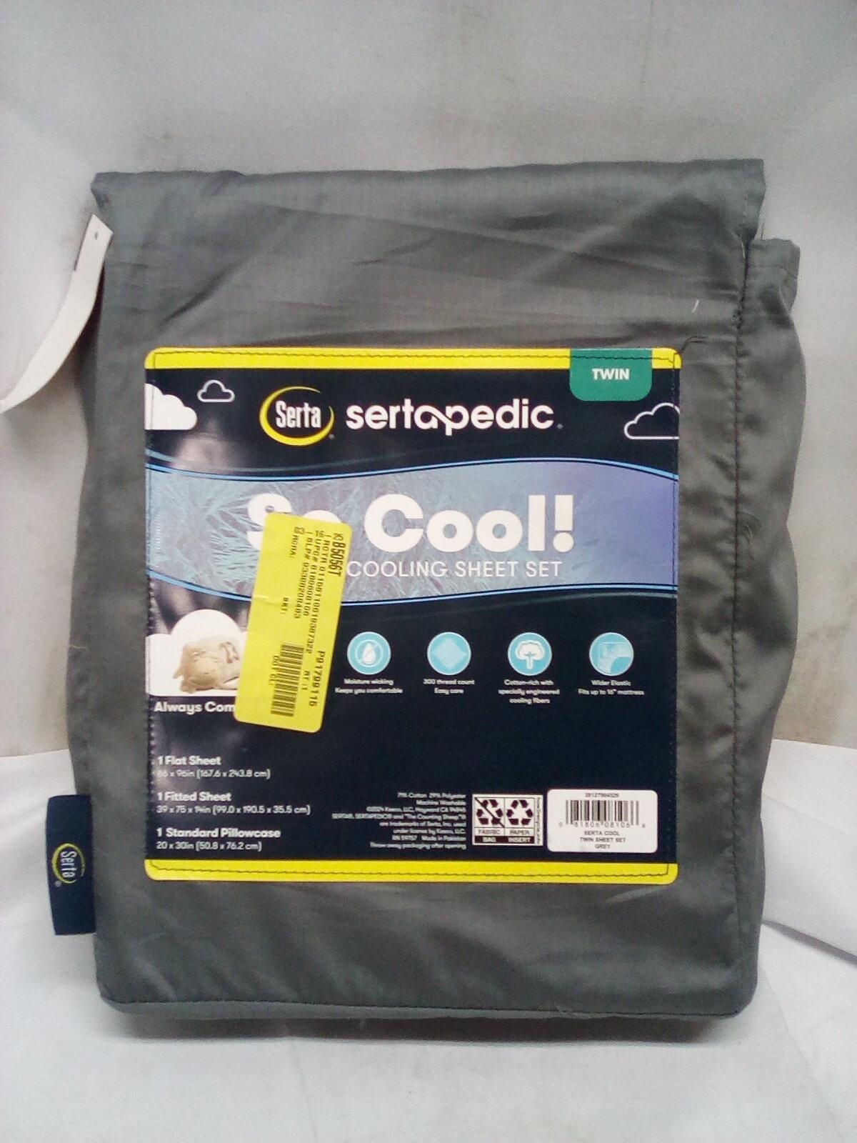 Sertapedic So Cool! Cooling Sheet Set Twin Size- FLAT SHEET ONLY