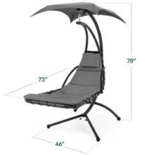 Hanging LED-Lit Curved Chaise Lounge Chair- MSRP $434.21