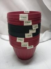 8 Twin Packs of Assorted Color Planters