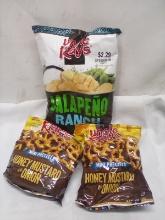 Qty 2 Uncle Ray’s Honey Mustard & Onion Pretzels/ Jalapeno Ranch Potato Chips