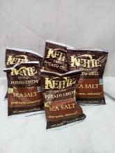 Qty 5 Kettle Brand Potato Chips Sea Salt 2oz