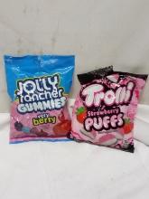 Jolly Rancher Gummies Very Berry/ Trolli Strawberry Puffs