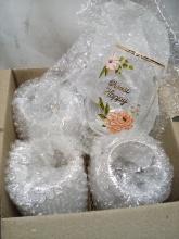 Full Case of 4 Decorative Gold Rimmed “Choose Happy” Stemless Wine Glasses