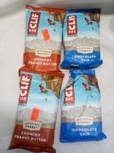 Qty 4 Clif Bar- Chocolate Chip/ Crunchy Peanut Butter