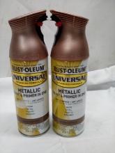 Qty 2 Rustoleum  Metallic Paint + Primer Aged Copper