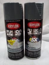 Qty 2 Krylon Paint + Primer Gloss Smoke Gray
