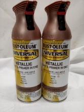 Qty 2 Rustoleum  Metallic Paint + Primer Aged Copper